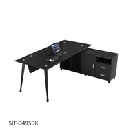 Escritorio SIT vidrio templado melamina negro medidas 160 x 80 x 75 cm SIT-D495BK