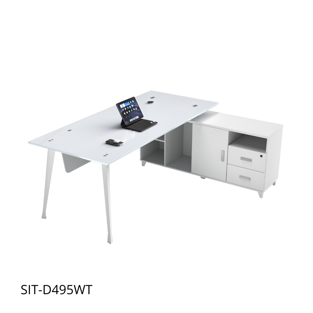 Escritorio SIT vidrio templado melamina negro medidas 160 x 80 x 75 cm SIT-D495BK