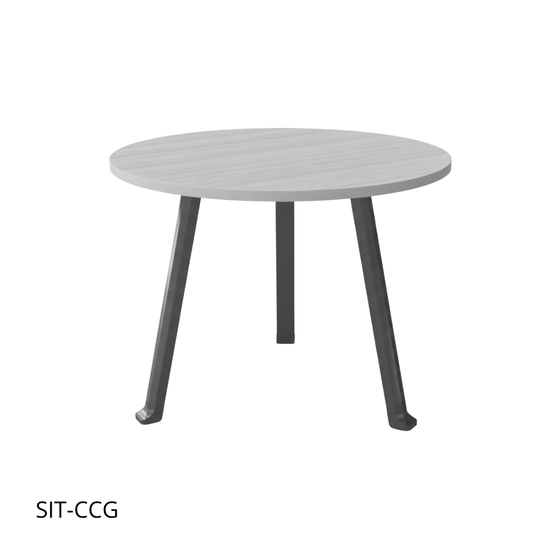 Mesa de Conferencia SIT, Circular, Base de acero. Color Gris y Blanco. 1200*750. SIT-CC / SIT-CCG