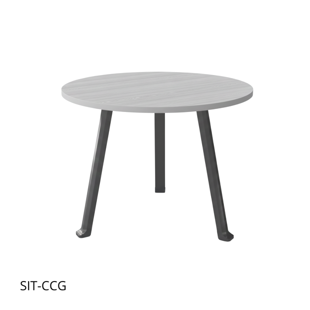 Mesa de Conferencia SIT, Circular, Base de acero. Color Gris y Blanco. 1200*750. SIT-CC / SIT-CCG