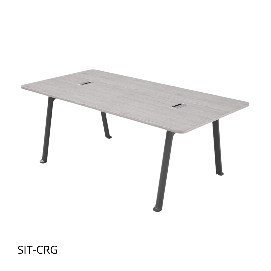 Mesa de Conferencia SIT, Rectangular, Base de acero. Color Gris y Blanco. 2000W*1000D*750H. SIT-CR / SIT-CRG
