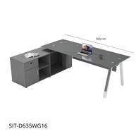 Escritorio SIT tipo L base metálica, mesa auxiliar melamina color blanco y gris 160 x 80 x 75 cm SIT-D635WG16 / 180 x 80 x 75 cm SIT-D635WG18 / 200 x 80 x 75 cm SIT-D635WG20