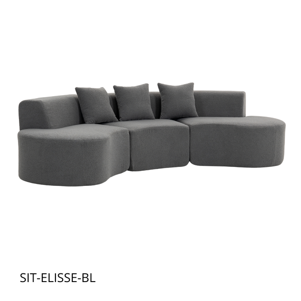 Sofá SIT Elisse foam de alta densidad color azul gris / medidas 284 x 133.5 x 68 cm SIT-ELISSE