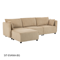 Sofá SIT Evana foam de alta densidad, colores beige, azul claro, gris claro / medidas 269 x 161 x 88 cm  / SIT-EVANA