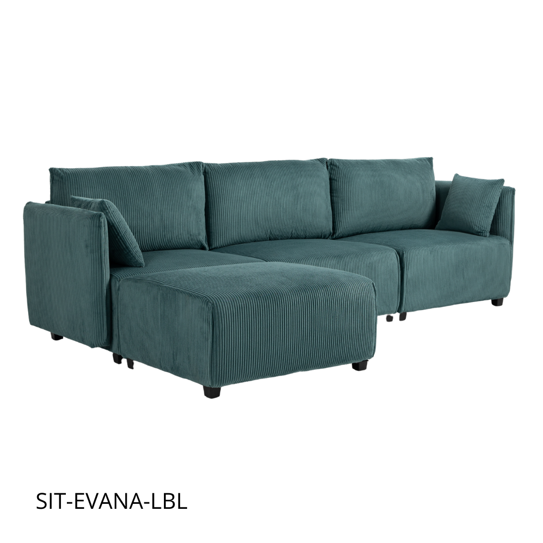 Sofá SIT Evana foam de alta densidad, colores beige, azul claro, gris claro / medidas 269 x 161 x 88 cm  / SIT-EVANA