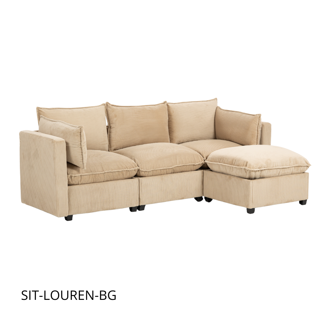 Sofá SIT Louren foam de alta densidad color beige, negro, gris / medida 212 x 155 x 68/84 cm / SIT-LOUREN