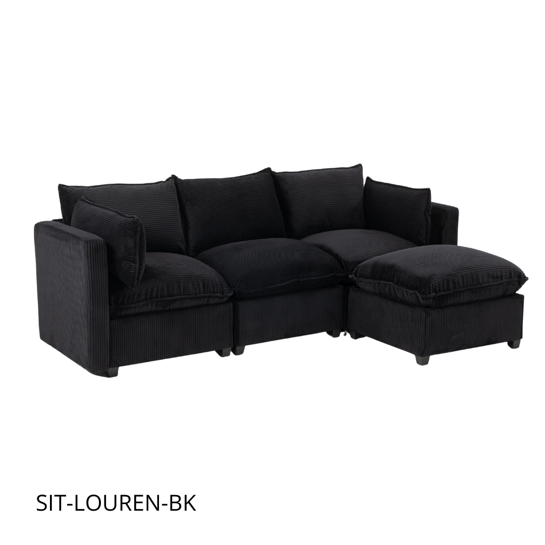 Sofá SIT Louren foam de alta densidad color beige, negro, gris / medida 212 x 155 x 68/84 cm / SIT-LOUREN