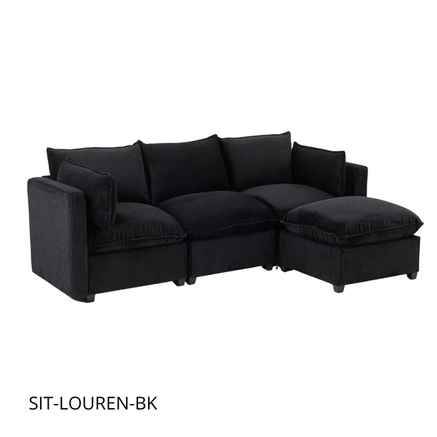 Sofá SIT Louren foam de alta densidad color beige, negro, gris / medida 212 x 155 x 68/84 cm / SIT-LOUREN