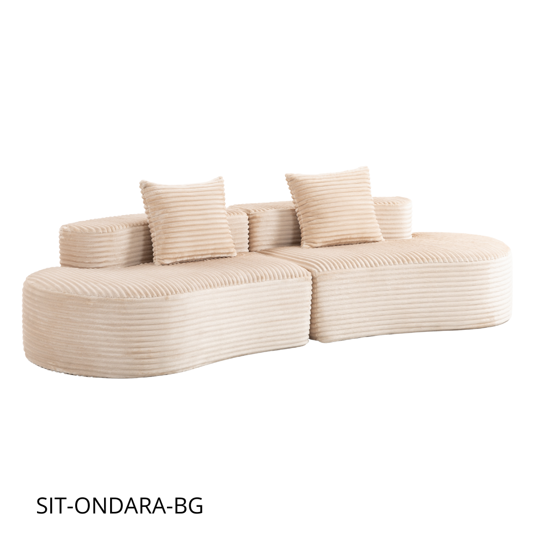 Sofá SIT Ondara foam de alta densidad color beige, gris oscuro, gris claro, verde / medida 265 x 115 x 62.5 cm / SIT-ONDARA