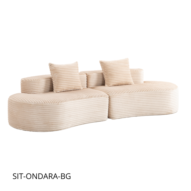 Sofá SIT Ondara foam de alta densidad color beige, gris oscuro, gris claro, verde / medida 265 x 115 x 62.5 cm / SIT-ONDARA