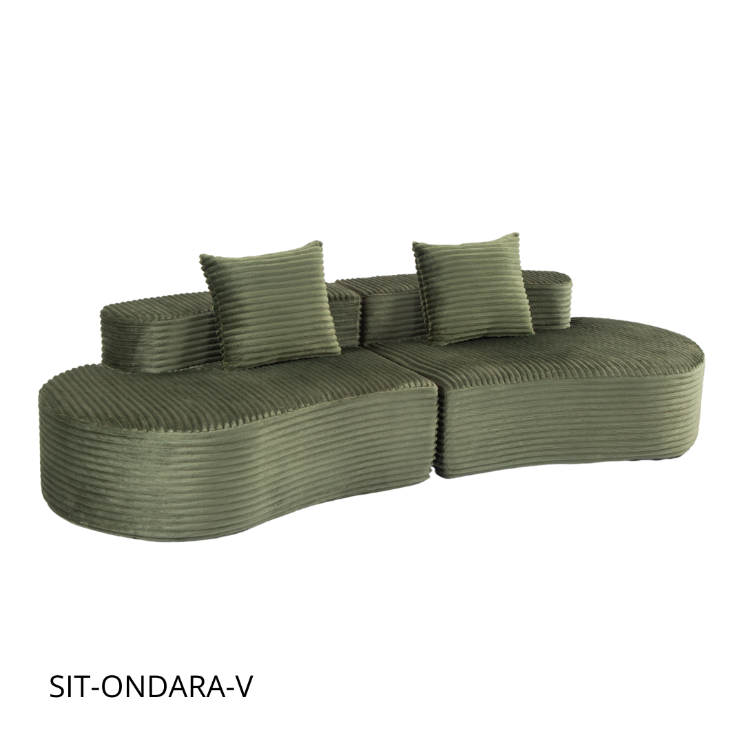 Sofá SIT Ondara foam de alta densidad color beige, gris oscuro, gris claro, verde / medida 265 x 115 x 62.5 cm / SIT-ONDARA