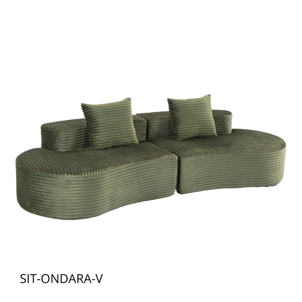 Sofá SIT Ondara foam de alta densidad color beige, gris oscuro, gris claro, verde / medida 265 x 115 x 62.5 cm / SIT-ONDARA