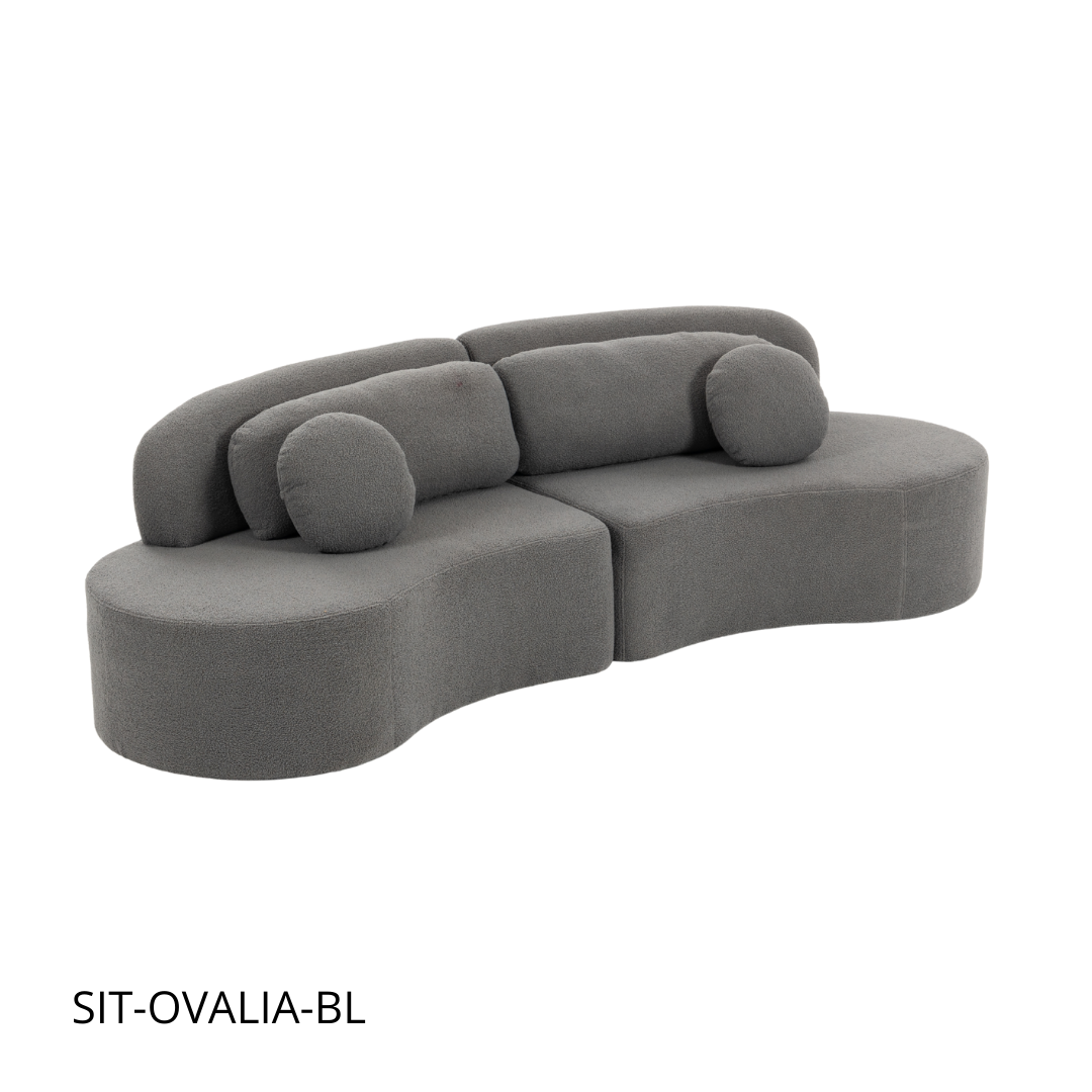 Sofá SIT Ovalia de alta densidad color beige, azul, cade / medidas 267 x 96 x 76 cm / SIT-OVALIA