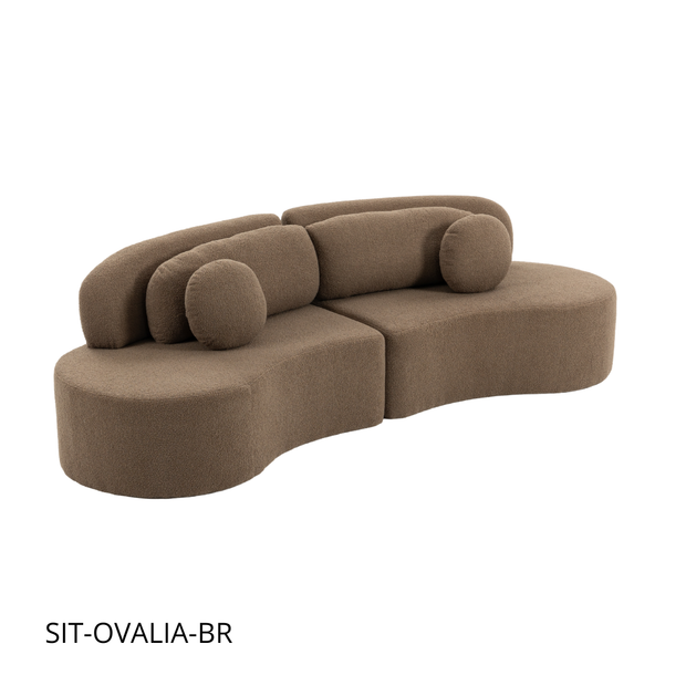 Sofá SIT Ovalia de alta densidad color beige, azul, cade / medidas 267 x 96 x 76 cm / SIT-OVALIA