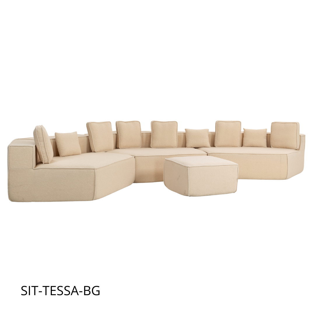 Sofá SIT Tessa foam de alta densidad color beige o gris azul / medida 460 x 198.5 x 66.5 cm SIT-TESSA