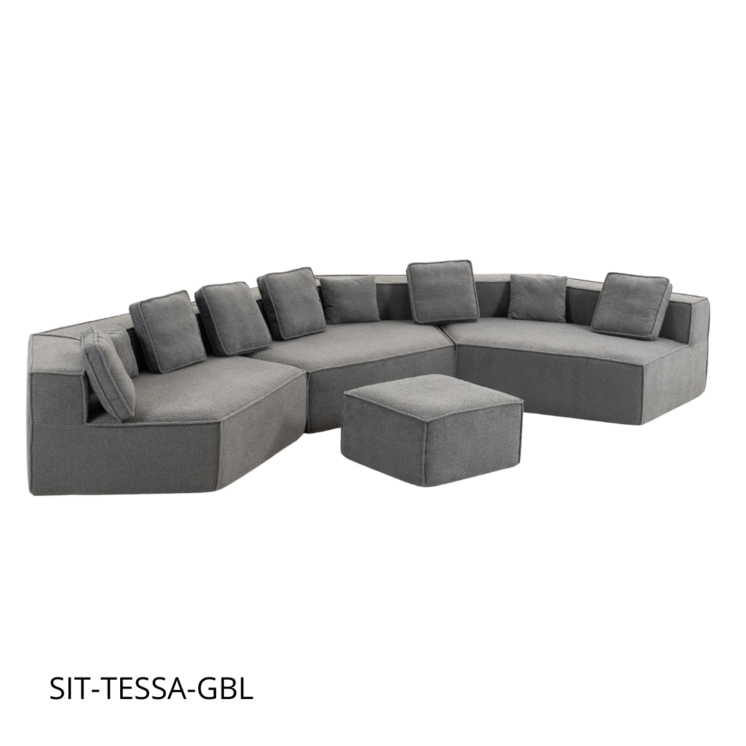 Sofá SIT Tessa foam de alta densidad color beige o gris azul / medida 460 x 198.5 x 66.5 cm SIT-TESSA