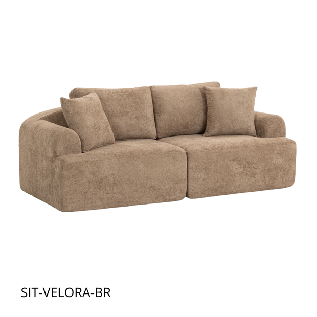 Sofá SIT Velora foam de alta densidad, colores café, gris oscuro o blanco gris / medidas 200 x 90 x 74 cm / SIT-VELORA