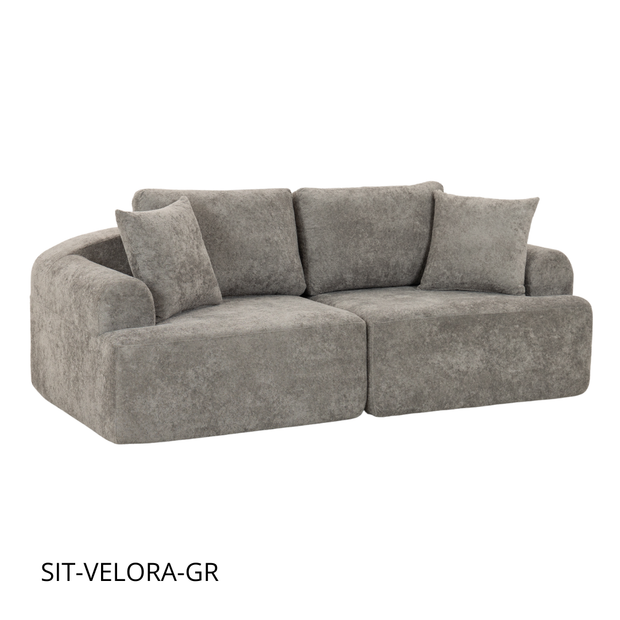 Sofá SIT Velora foam de alta densidad, colores café, gris oscuro o blanco gris / medidas 200 x 90 x 74 cm / SIT-VELORA