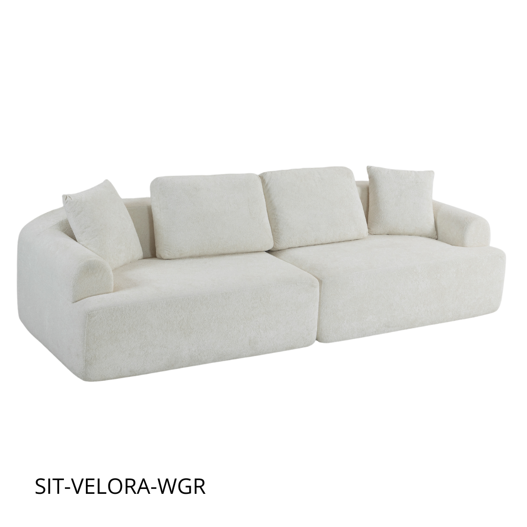 Sofá SIT Velora foam de alta densidad, colores café, gris oscuro o blanco gris / medidas 200 x 90 x 74 cm / SIT-VELORA