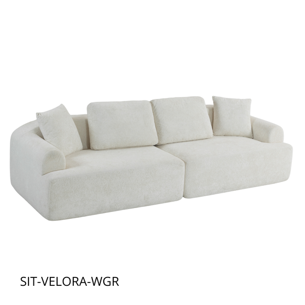 Sofá SIT Velora foam de alta densidad, colores café, gris oscuro o blanco gris / medidas 200 x 90 x 74 cm / SIT-VELORA