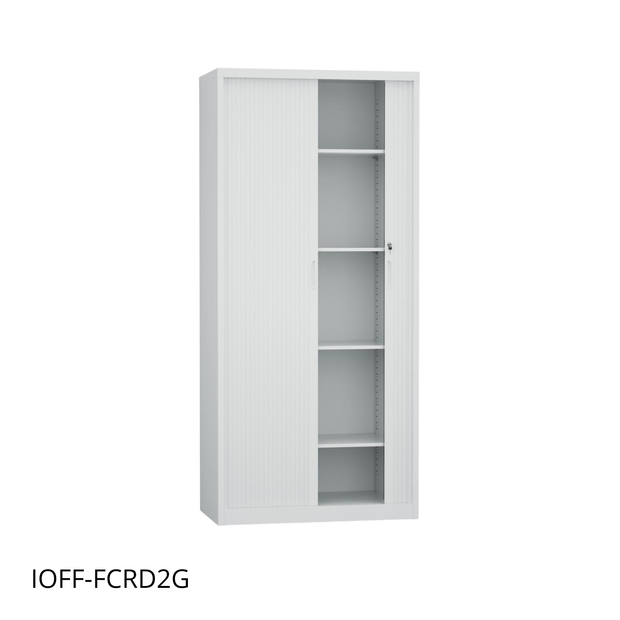 Armario archivador ioffice con ranura de acero color gris claro 2200x1167x447mm IOFF-FCRD2G