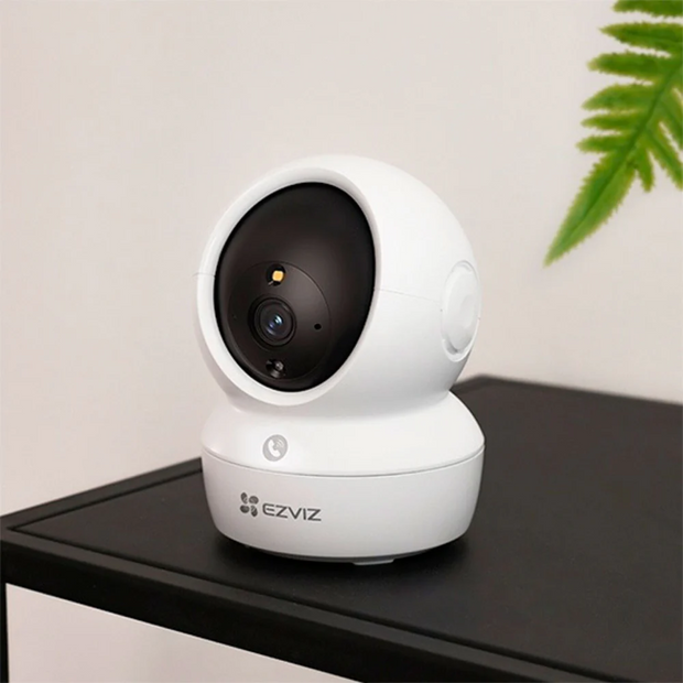 Cámara EZVIZ Wifi, H6C-4MP, 360°, IR 10mts, detección de movimiento, audio bidireccional, Tarjeta SD.