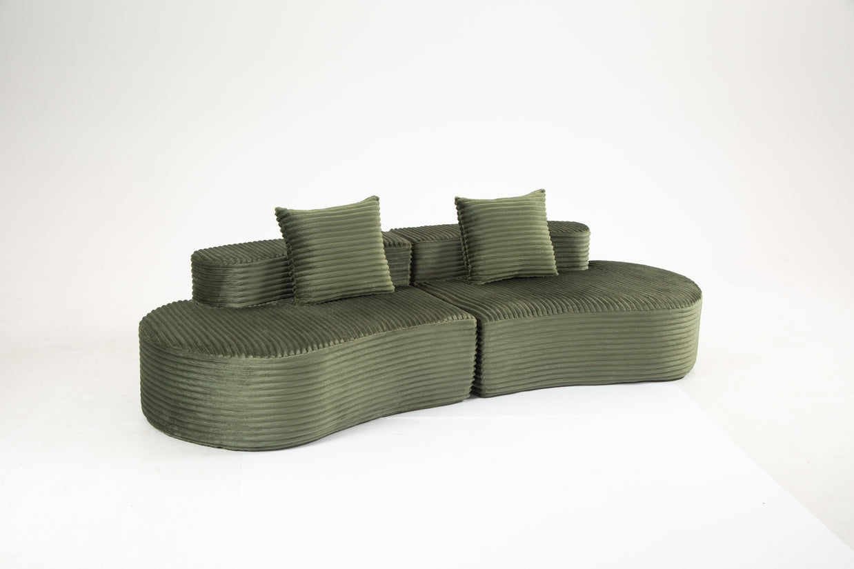 Sofá SIT Ondara foam de alta densidad color beige, gris oscuro, gris claro, verde / medida 265 x 115 x 62.5 cm / SIT-ONDARA