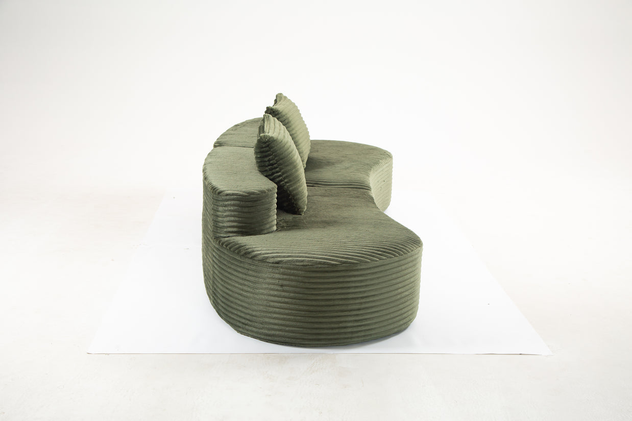 Sofá SIT Ondara foam de alta densidad color beige, gris oscuro, gris claro, verde / medida 265 x 115 x 62.5 cm / SIT-ONDARA