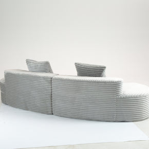 Sofá SIT Ondara foam de alta densidad color beige, gris oscuro, gris claro, verde / medida 265 x 115 x 62.5 cm / SIT-ONDARA