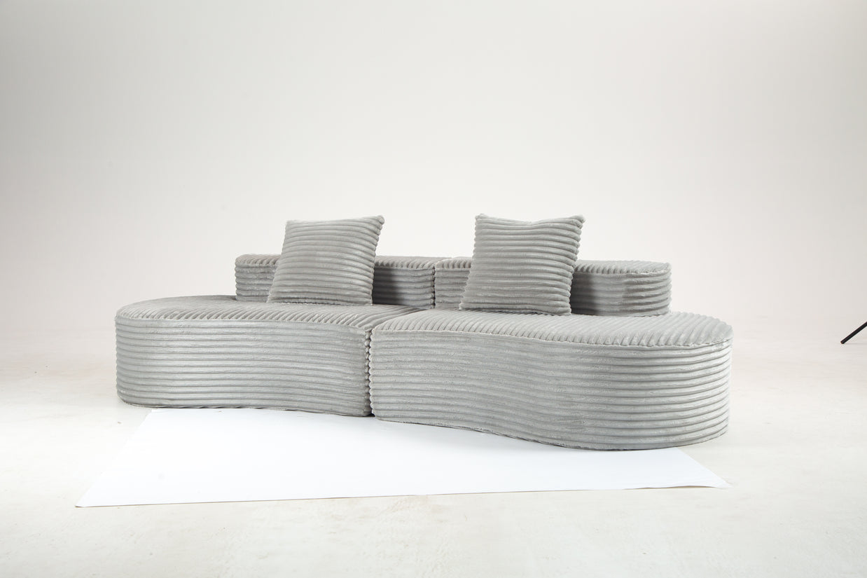 Sofá SIT Ondara foam de alta densidad color beige, gris oscuro, gris claro, verde / medida 265 x 115 x 62.5 cm / SIT-ONDARA