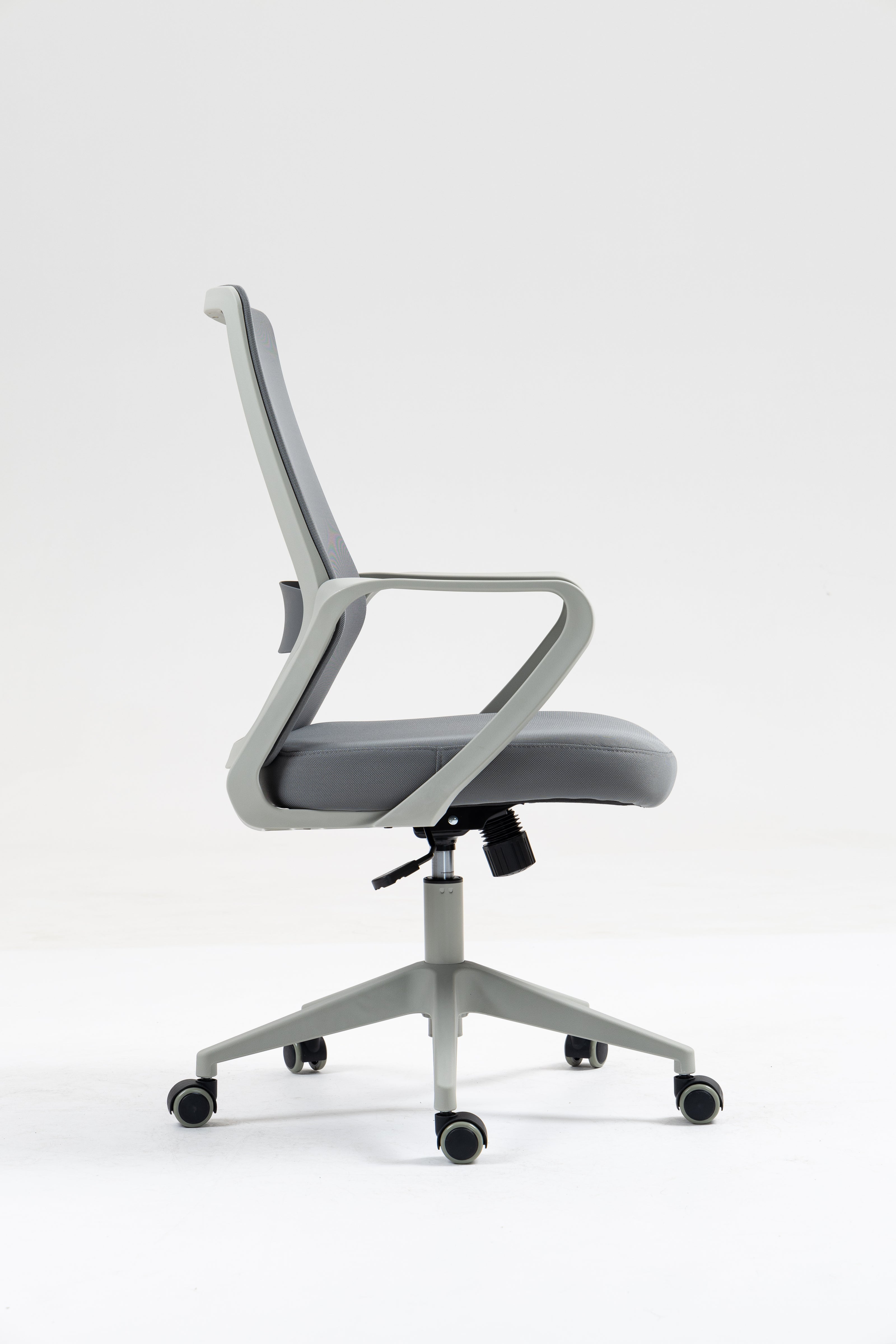 Silla de malla SIT respaldo medio, control de altura neumático, base de nylon, color gris y color negro SIT-M195GR / SIT-M195BK