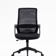 Silla de malla SIT respaldo medio, control de altura neumático, base de nylon, color gris y color negro SIT-M195GR / SIT-M195BK
