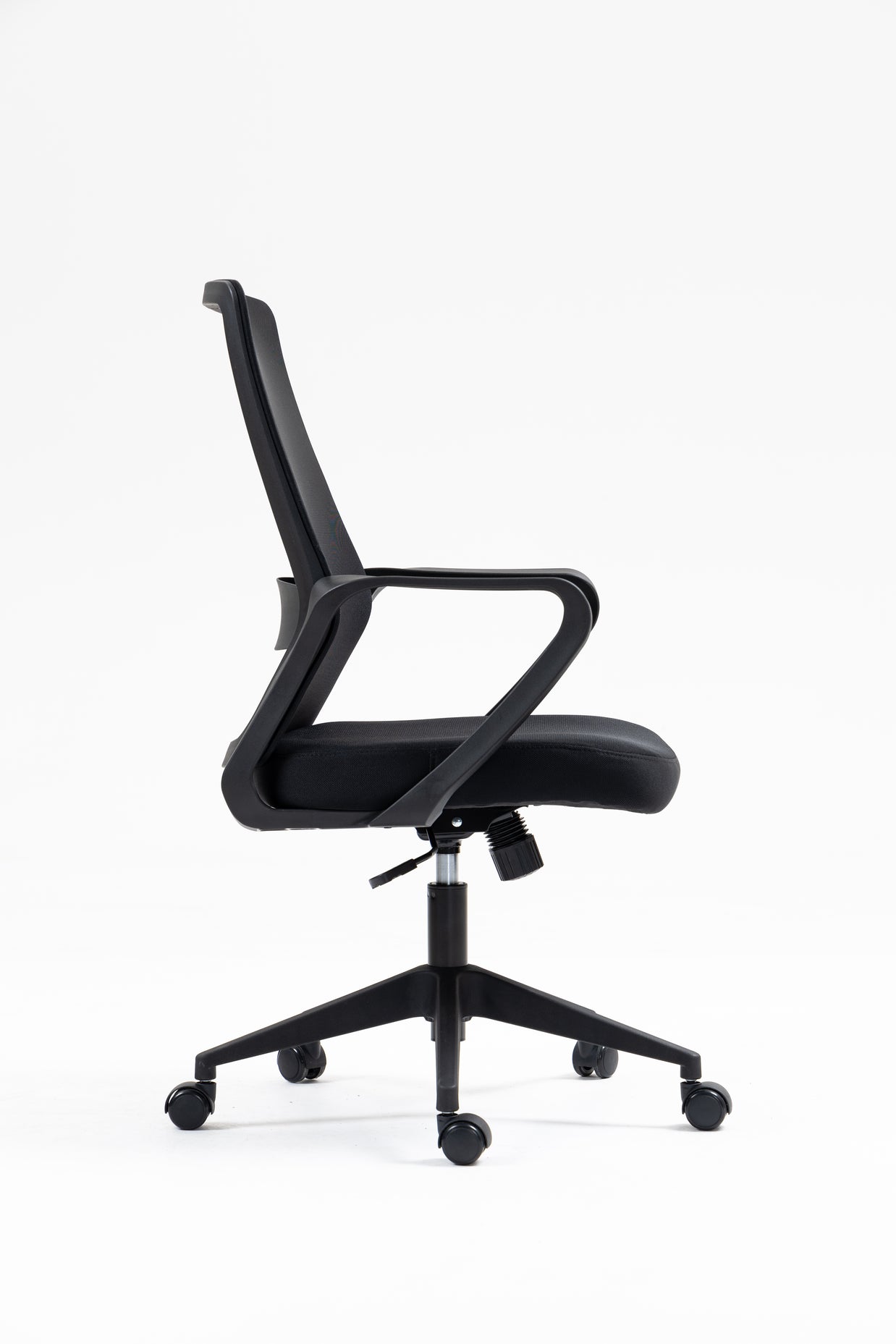 Silla de malla SIT respaldo medio, control de altura neumático, base de nylon, color gris y color negro SIT-M195GR / SIT-M195BK