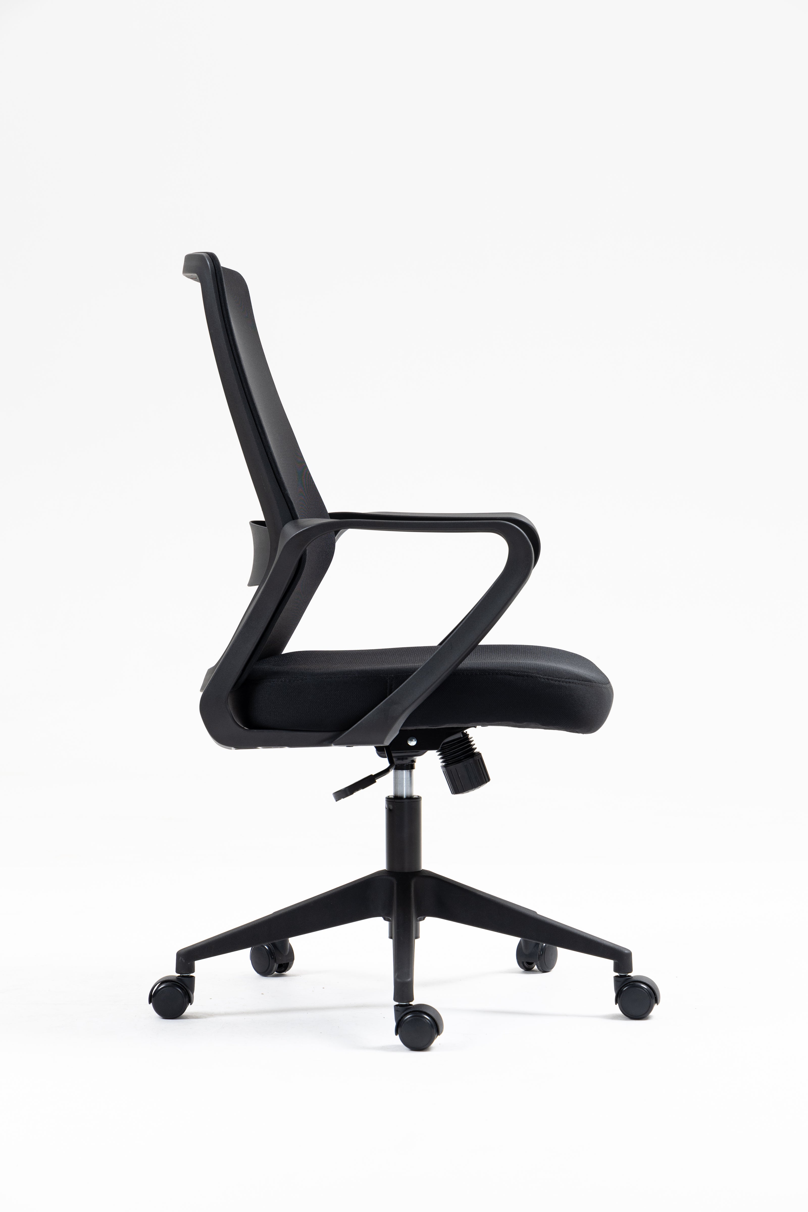 Silla de malla SIT respaldo medio, control de altura neumático, base de nylon, color gris y color negro SIT-M195GR / SIT-M195BK