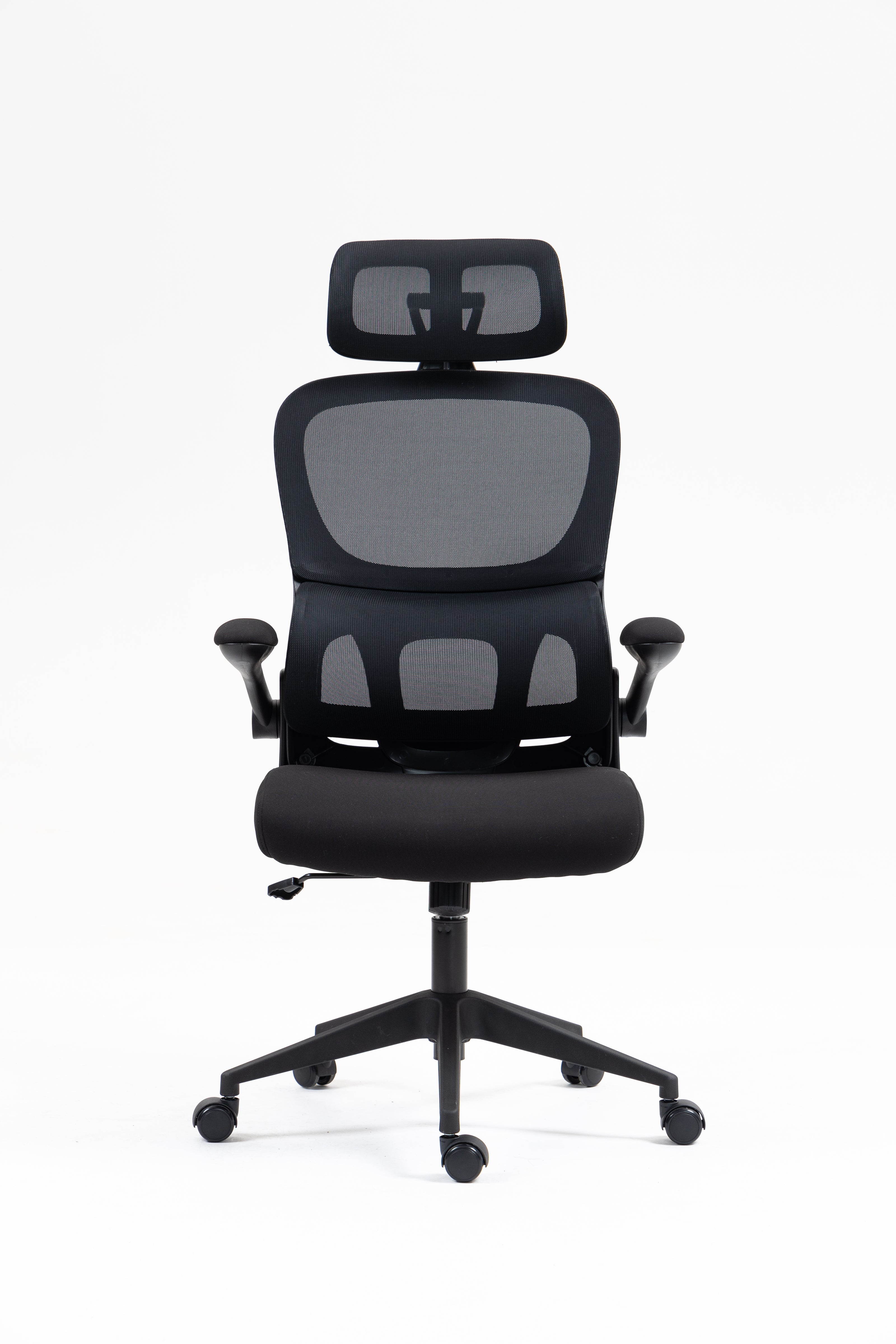 Silla de malla Sit, con respaldo alto y reposacabezas ajustable, respaldo de nylon color negro y gris SIT-M380BK / SIT-M380GY