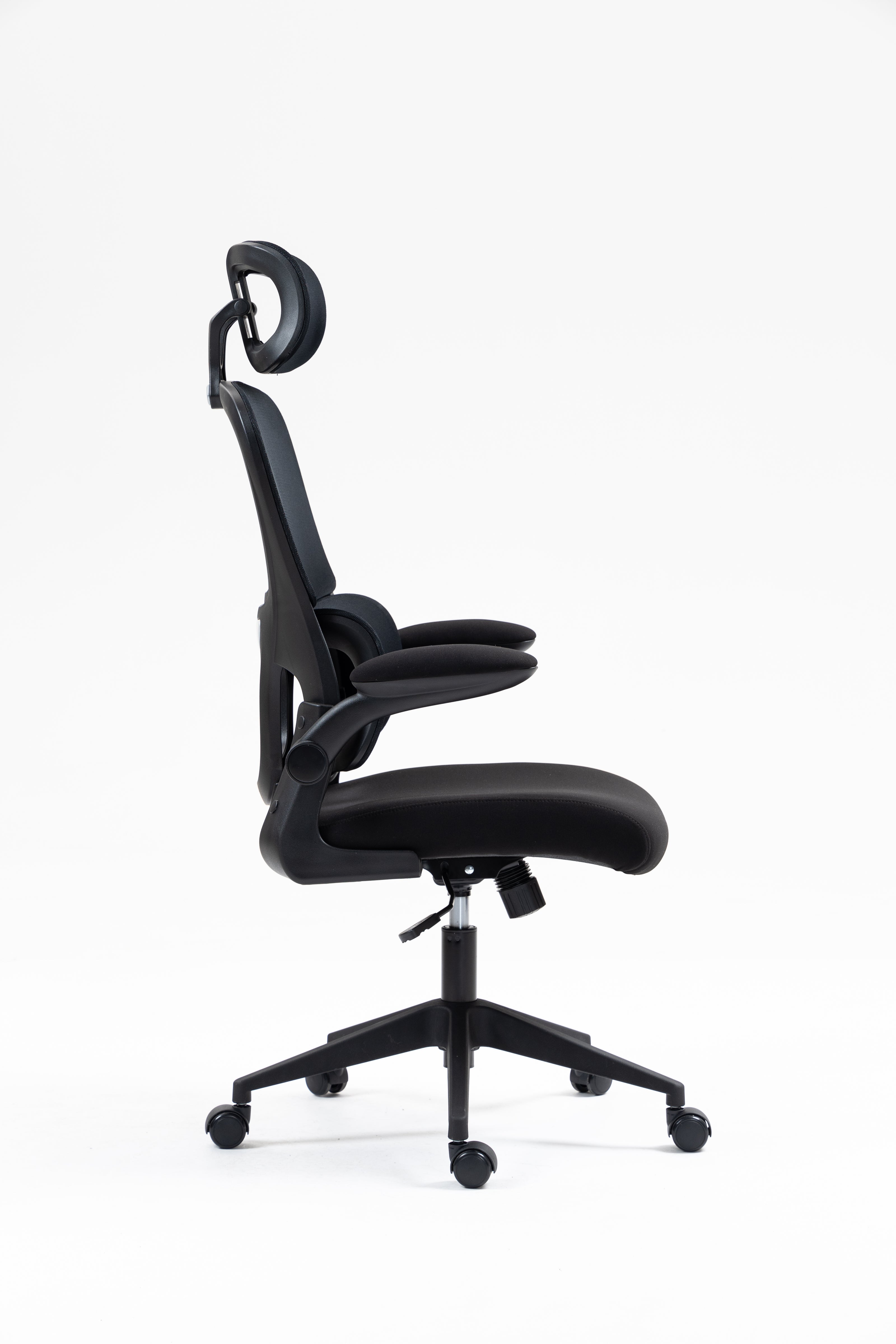Silla de malla Sit, con respaldo alto y reposacabezas ajustable, respaldo de nylon color negro y gris SIT-M380BK / SIT-M380GY