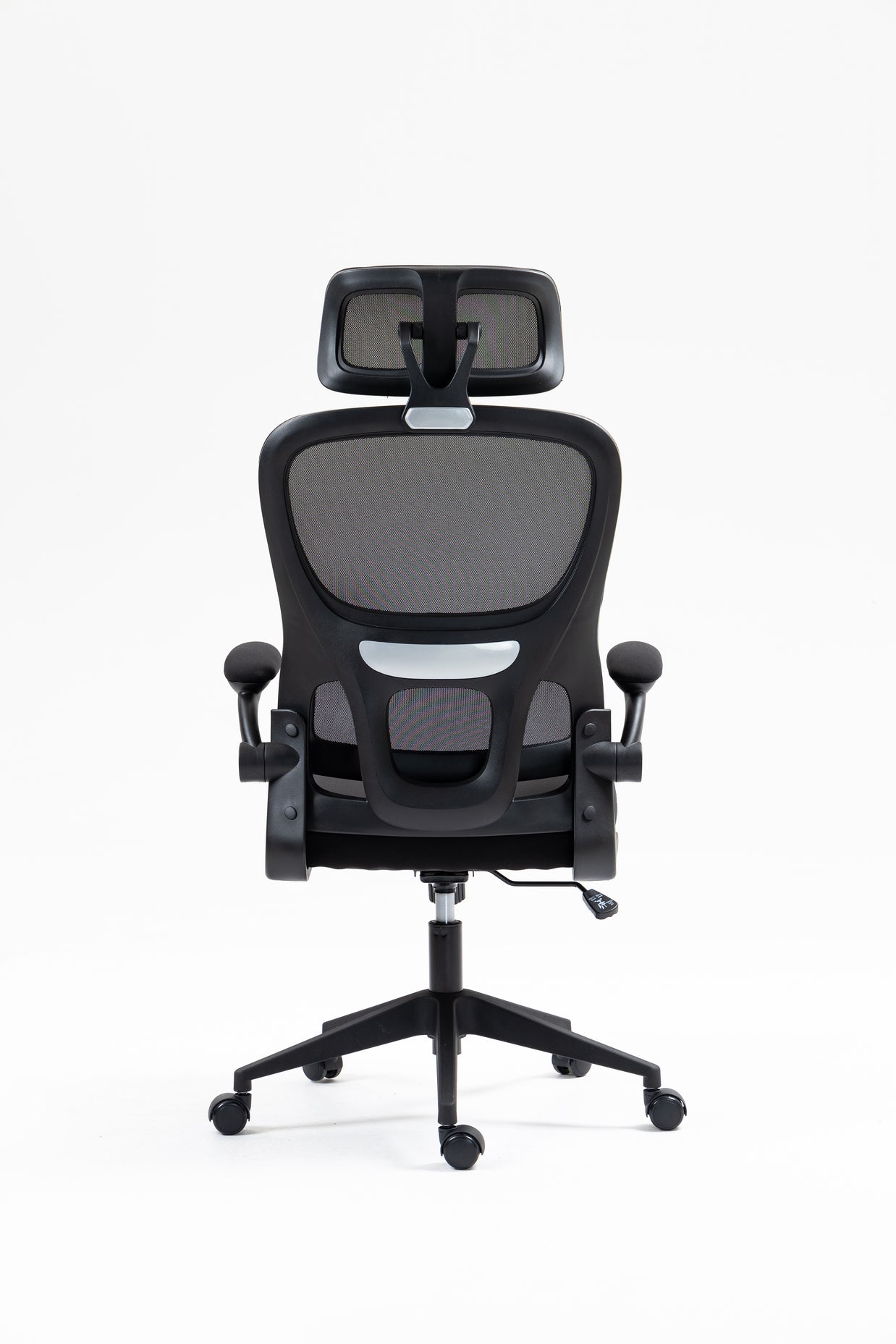 Silla de malla Sit, con respaldo alto y reposacabezas ajustable, respaldo de nylon color negro y gris SIT-M380BK / SIT-M380GY
