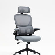 Silla de malla Sit, con respaldo alto y reposacabezas ajustable, respaldo de nylon color negro y gris SIT-M380BK / SIT-M380GY
