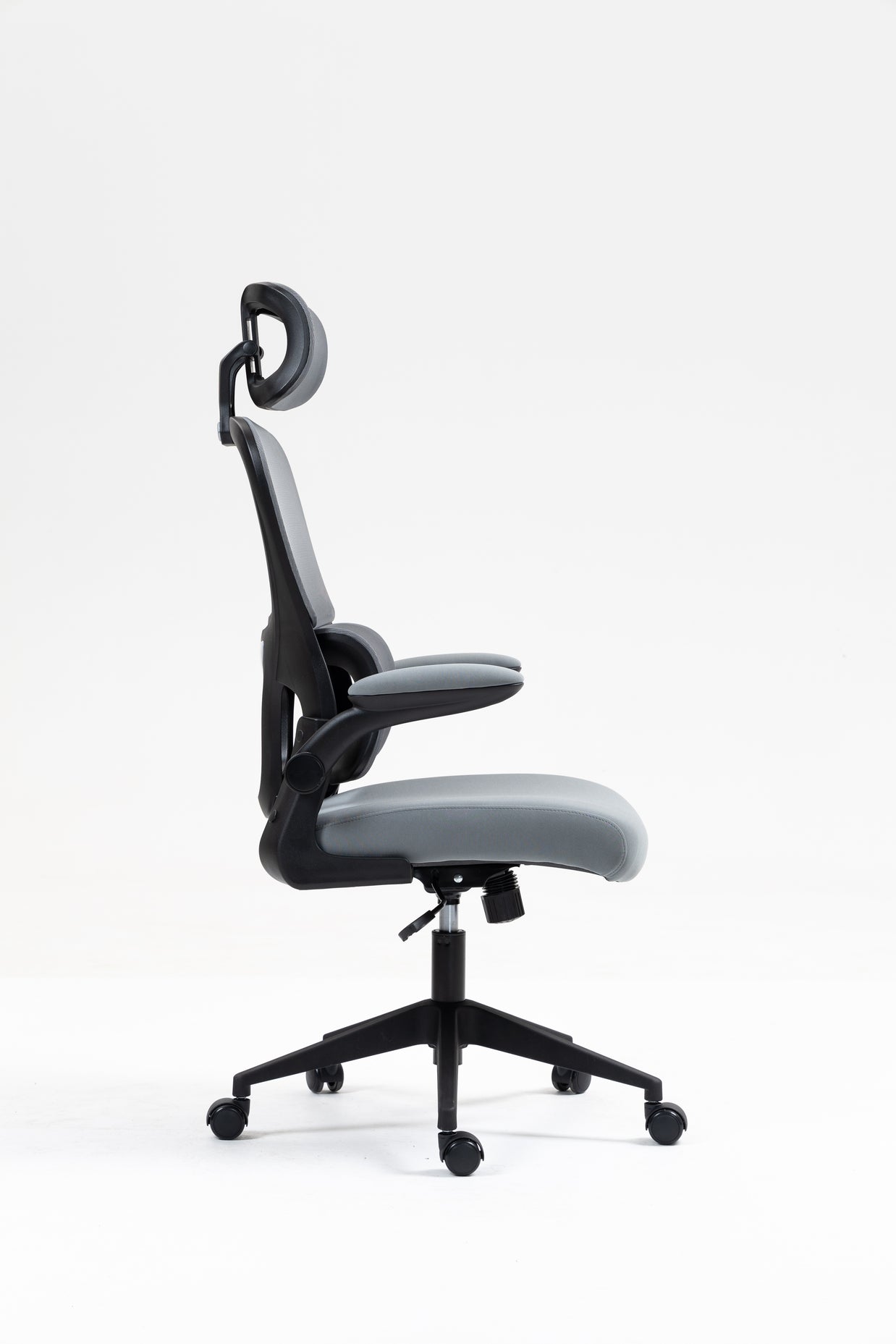 Silla de malla Sit, con respaldo alto y reposacabezas ajustable, respaldo de nylon color negro y gris SIT-M380BK / SIT-M380GY
