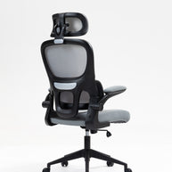 Silla de malla Sit, con respaldo alto y reposacabezas ajustable, respaldo de nylon color negro y gris SIT-M380BK / SIT-M380GY