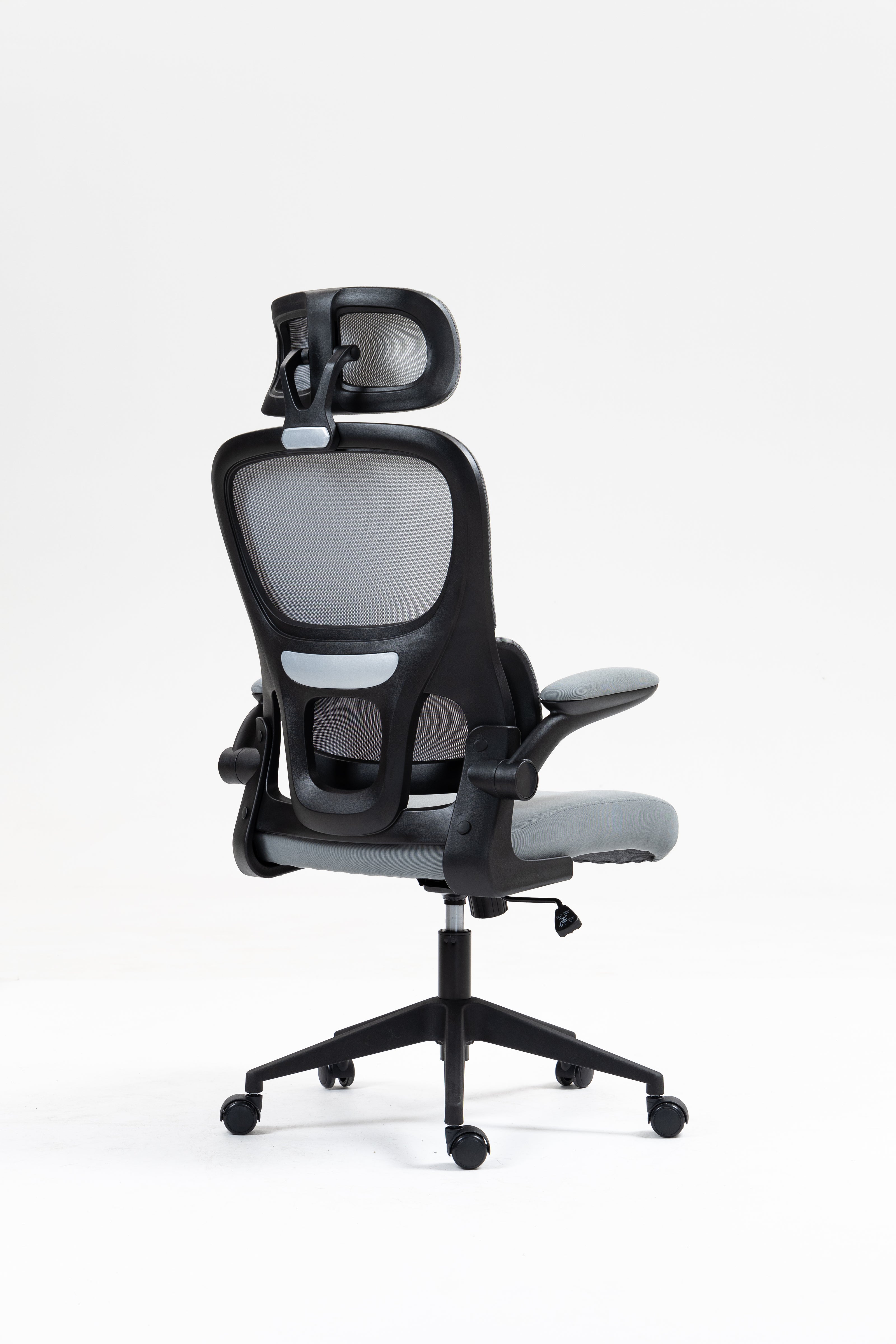 Silla de malla Sit, con respaldo alto y reposacabezas ajustable, respaldo de nylon color negro y gris SIT-M380BK / SIT-M380GY