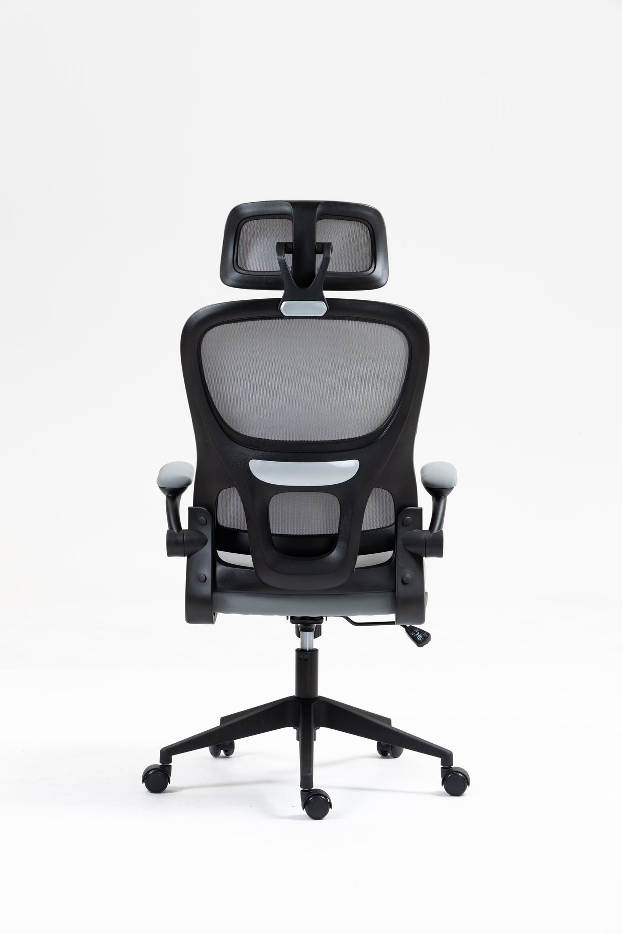 Silla de malla Sit, con respaldo alto y reposacabezas ajustable, respaldo de nylon color negro y gris SIT-M380BK / SIT-M380GY