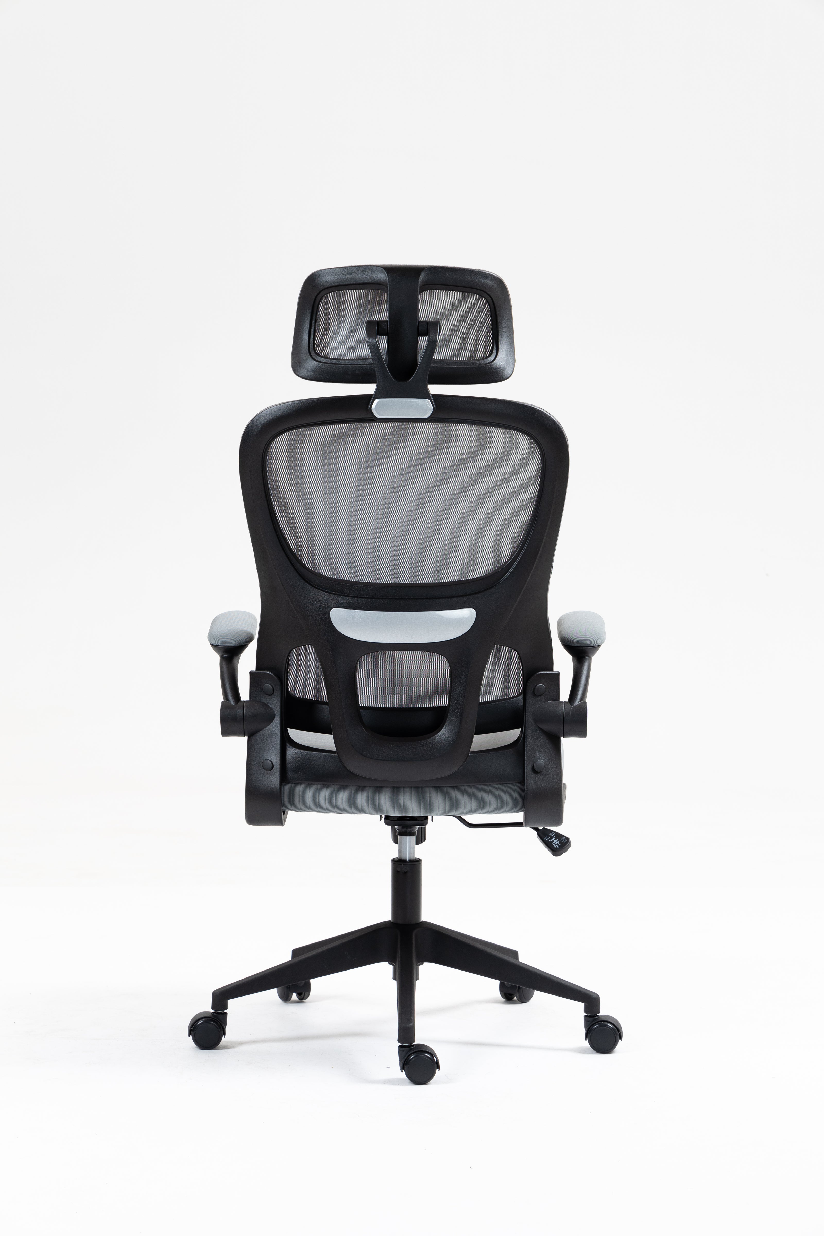 Silla de malla Sit, con respaldo alto y reposacabezas ajustable, respaldo de nylon color negro y gris SIT-M380BK / SIT-M380GY