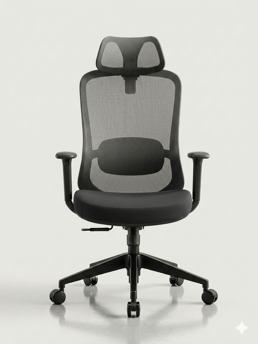 Silla SIT ejecutiva 300 lb con respaldo alto negro, superficie de Nylon ajustable | SIT-M880