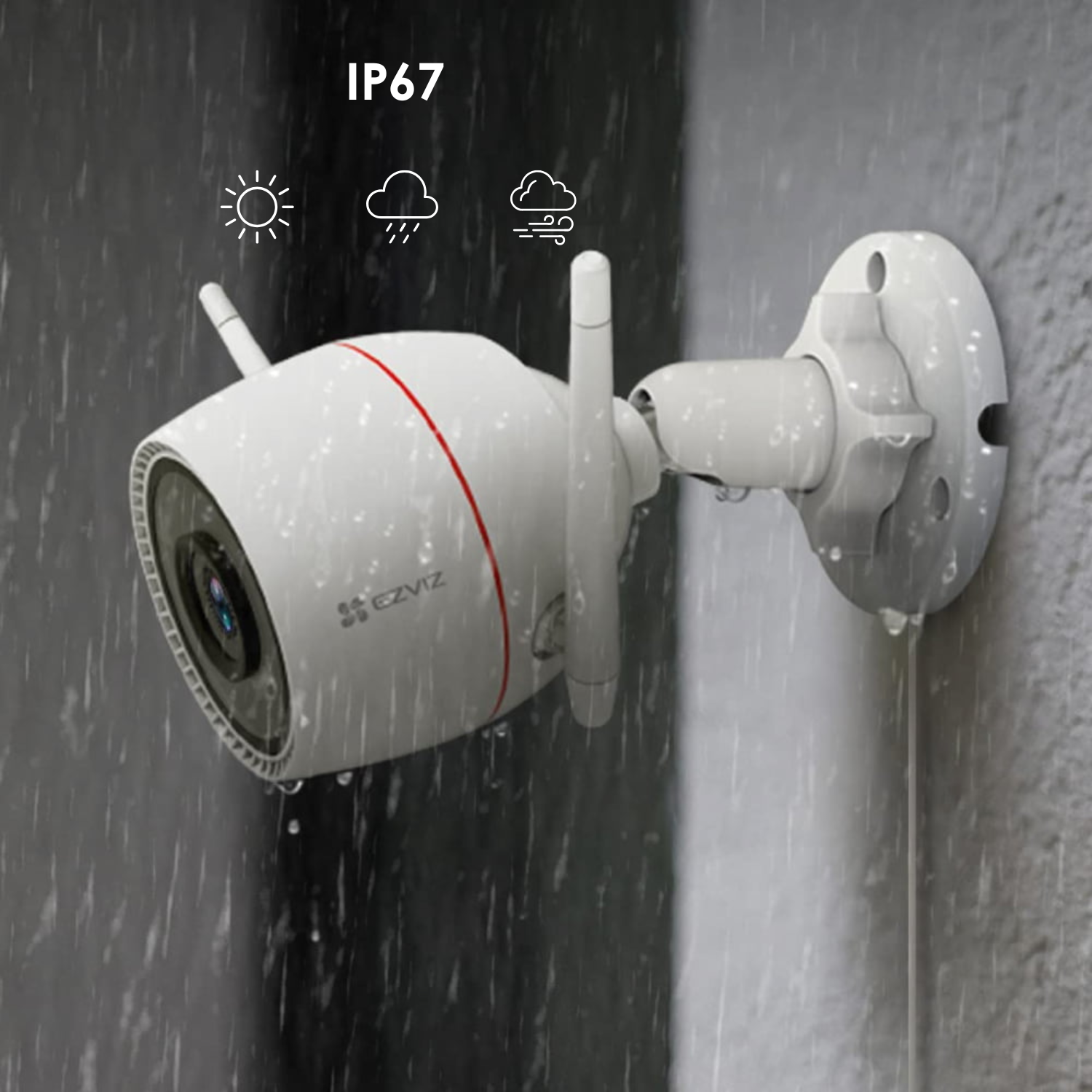 Cámara EZVIZ Wifi, H3C-3MP, Wi-Fi, IP67, H265 compatible con Alexa, Google Home, IFTTT.