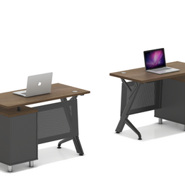 Escritorio de Oficina SIT con base Metálica de 3 cajones, tapa de Madera y base Metálica. SIT-D400