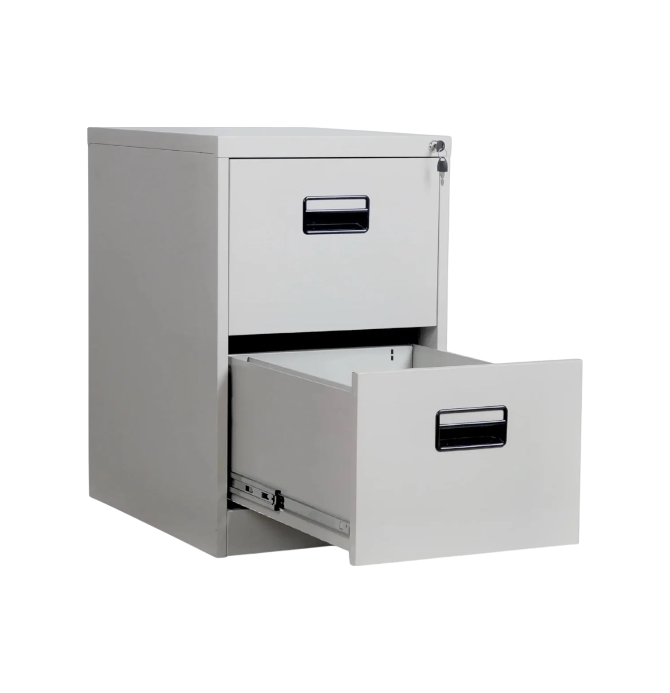 Archivero Vertical iOffice, 2 Cajones, Acero, Color gris claro, Cerradura con 2 llaves. IOFF-DD2