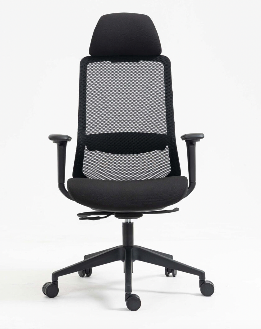 Silla SIT Gerencial, respaldo medio, acolchonada, ajuste de altura. Color Negro y Gris. Peso: 250Lbs. SIT-M800