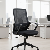 Silla de malla SIT respaldo medio, control de altura neumático, base de nylon, color gris y color negro SIT-M195GR / SIT-M195BK