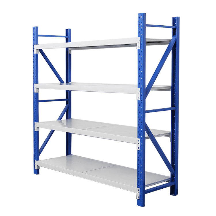 Estante iOffice de Almacenamiento, Acero, Color Blanco + Azul, 300 kg por Soporte, 200x200x60cm. IOFF-R4